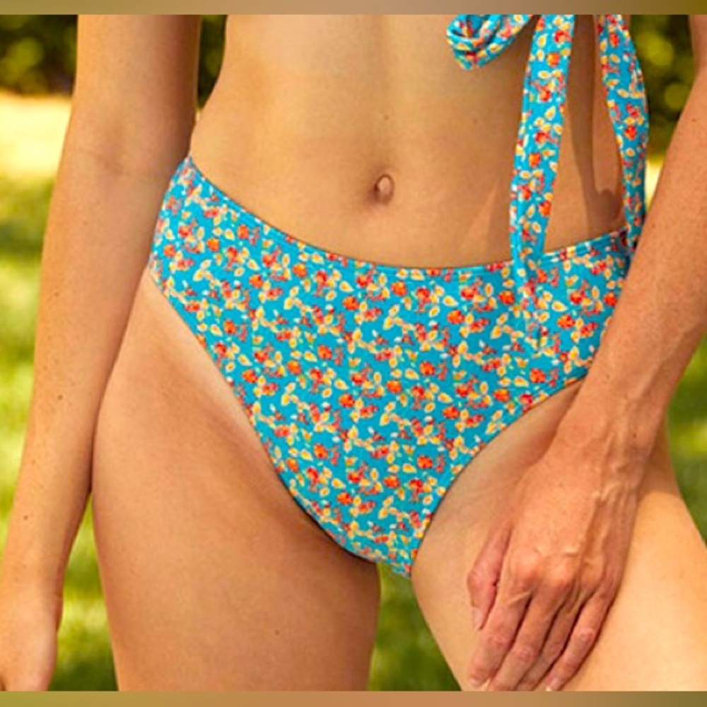 Summersalt The High Leg Mid Rise Bikini Bottom - Terrace Floral Size 4